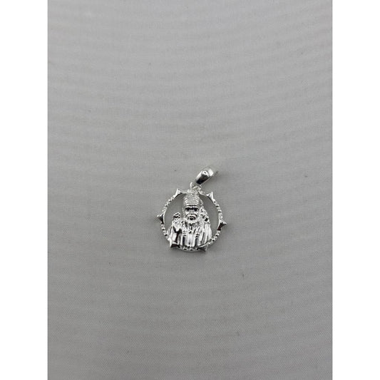 925 Sterling Silver Circular Sai Baba Pendant - 2.19 g