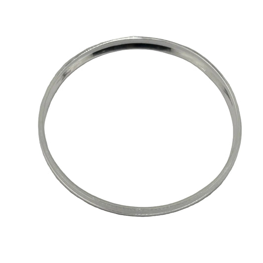 925 Sterling Silver Domed Grooved Bangle/Kada - Bracelets