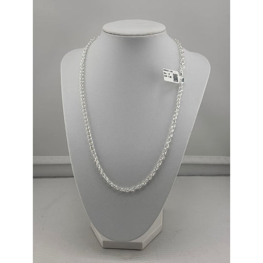 925 Sterling Silver Double Link Chain Necklace – Round