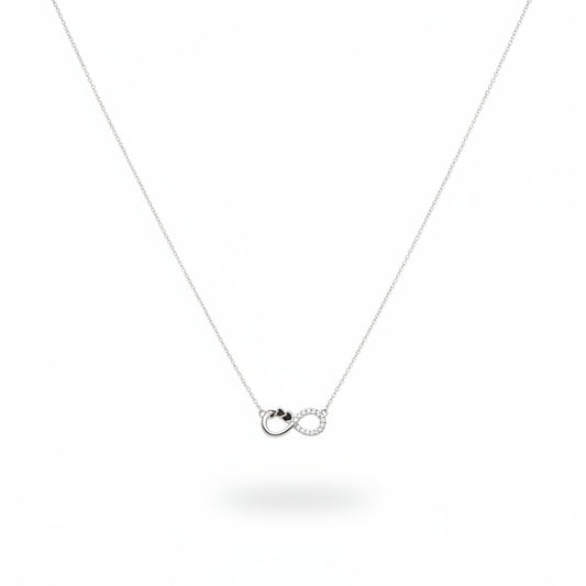 925 Sterling Silver Infinity Circle Necklace