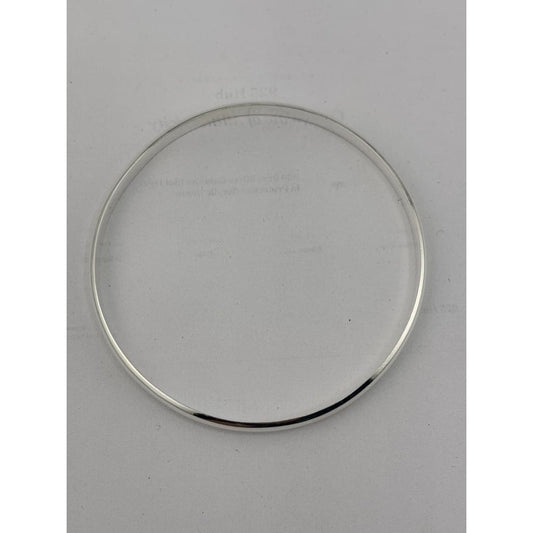 925 Sterling Silver Plain Thin Bangle/Kada - Bracelets