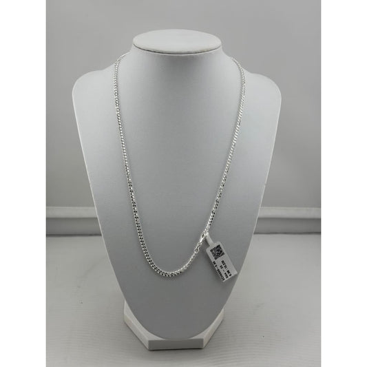 925 Sterling Silver Slim Curb Chain Necklace 20 in 3 mm