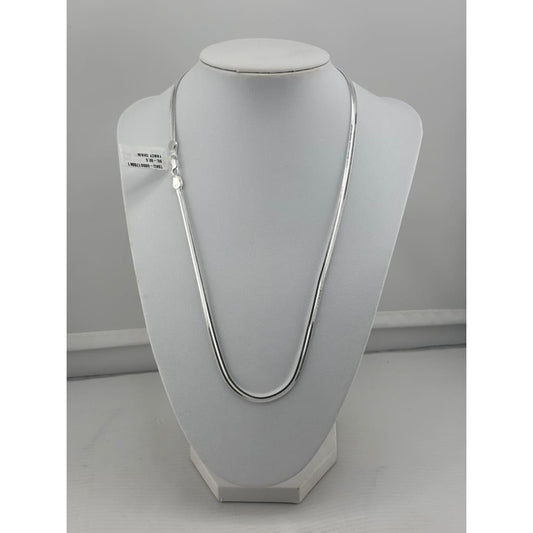 925 Sterling Silver Snake Chain Necklace – Smooth Flat