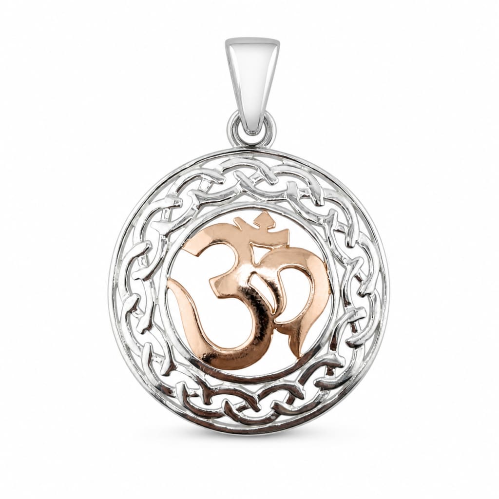 925 Sterling Silver Two-Tone Om Pendant - 4.72 g