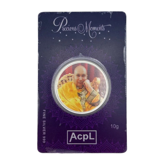 999 Fine Silver Guruji Blessing Coin with Mantra – 10g