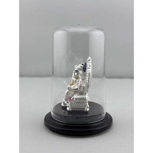 999 Pure Silver Ganesha Idol 11gm in Protective Acrylic Dome – Ganpati Murti