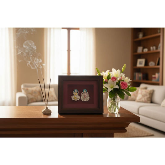 999 Pure Silver Ganesha & Lakshmi Photo Frame 10gm –