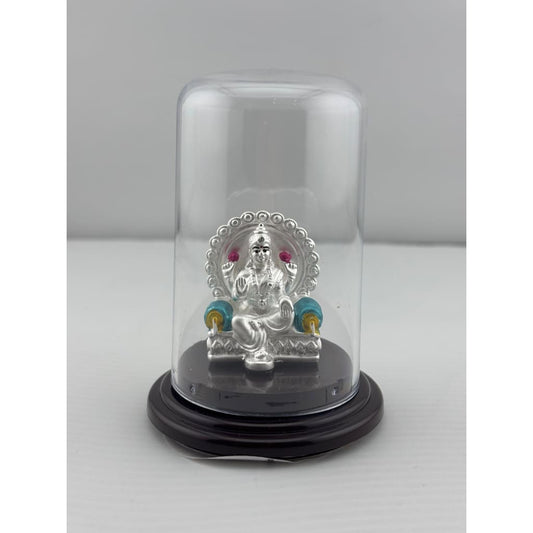 999 Pure Silver Goddess Lakshmi on Sinhasan Idol 7gm