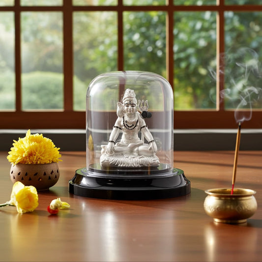 999 Pure Silver Lord Shiva Idol 20G in Protective Acrylic