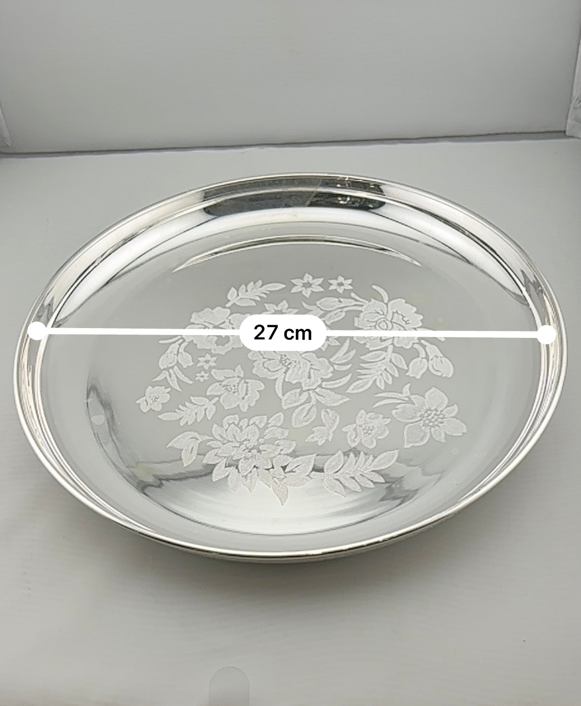 Silver Large Plate 450gm – Traditional Serving Plate