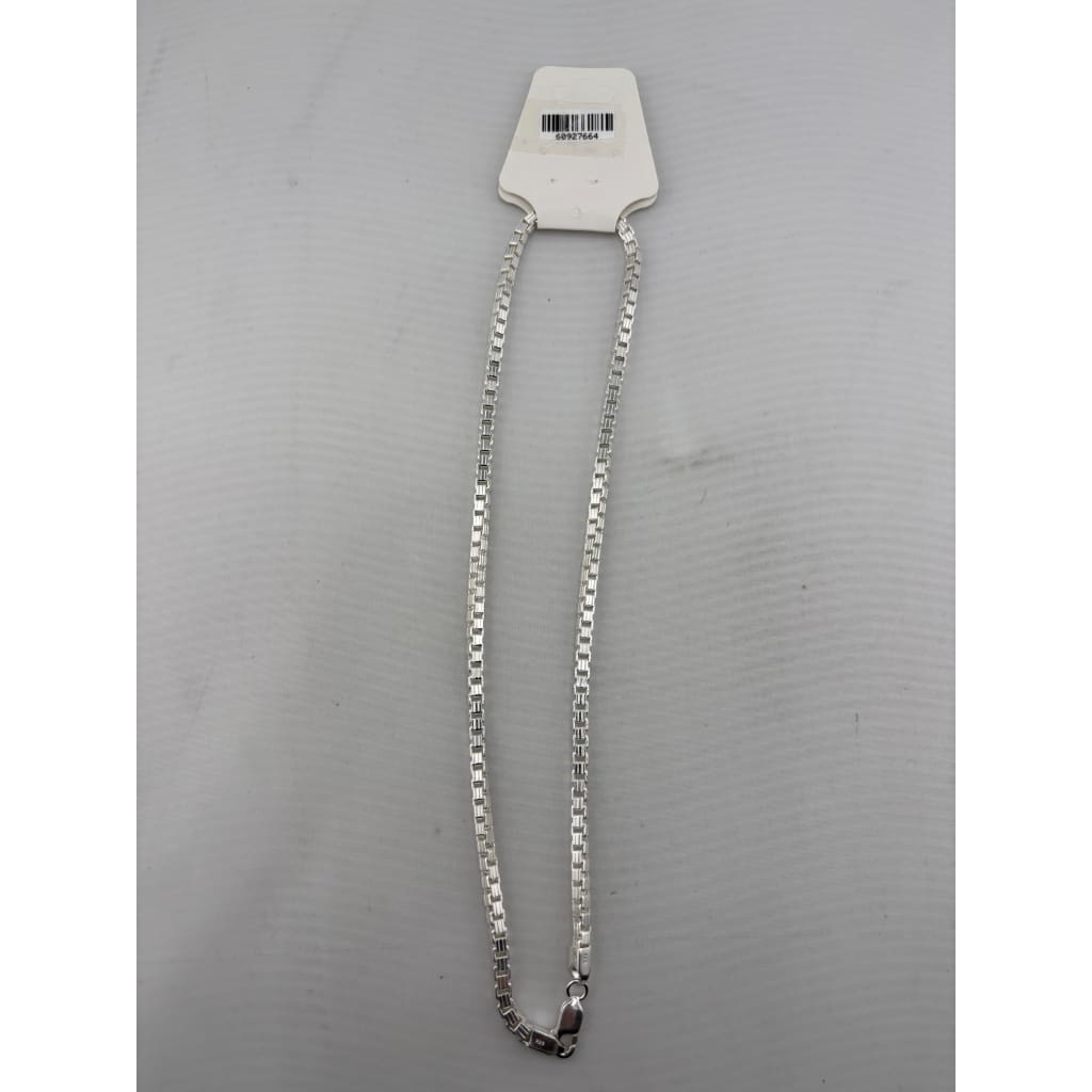Byzantine Box Link Silver Chain in 925 Sterling | Textured