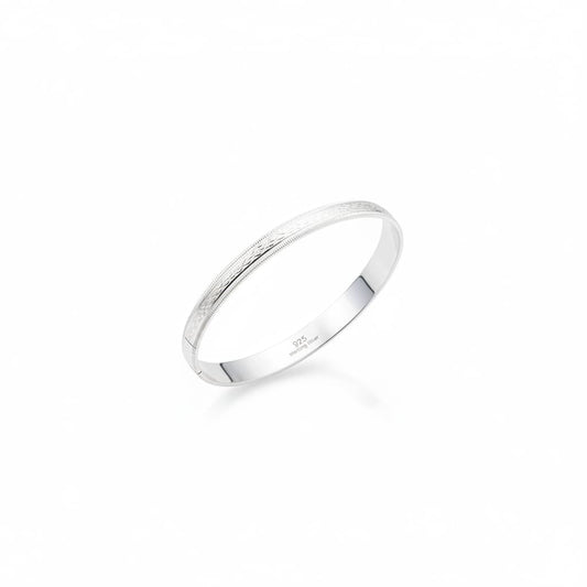Diamond Cut Pattern Silver Kada – 925 Sterling Bracelet