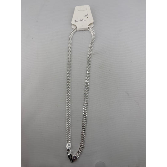 Foxtail Silver Chain in 925 Sterling | Flat Woven Chevron