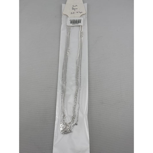 Japanese Curb Silver Chain in 925 Sterling | Sleek Flat