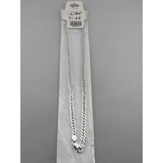 Japanese Curb Silver Chain in 925 Sterling | Sleek Flat