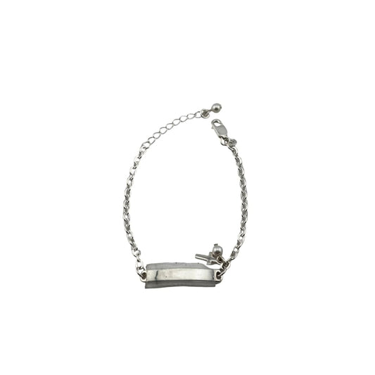 Kids Name Plate Silver Bracelet – 925 Sterling Baby ID