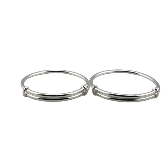 Kids Plain Silver Kada – 925 Sterling Simple Open Bracelet