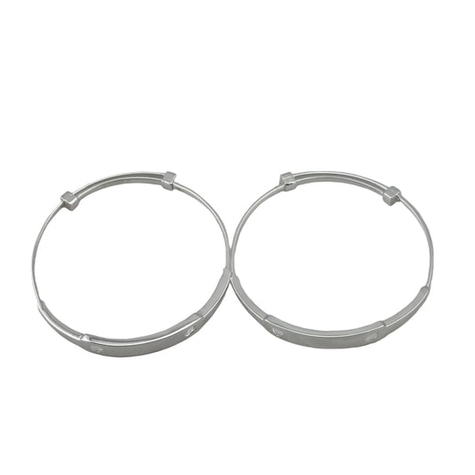 Kids Silver ID Bangles with Textured Plate – 925 Sterling