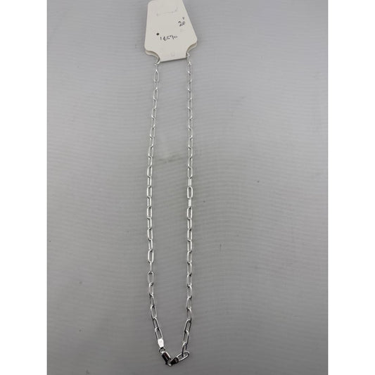 Paperclip Silver Chain in 925 Sterling | Elongated Oval