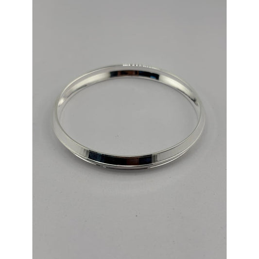 Plain Silver Kada – 925 Sterling Polished Round Bangle