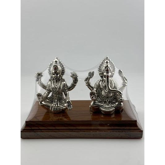 Silver 99.9% pure Laxmi Ganesh Idol Anti Tarnish (KA039)