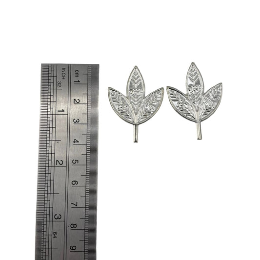 Silver Bilva Patra Pooja Piece Set of 2 Handcrafted (3.57g)