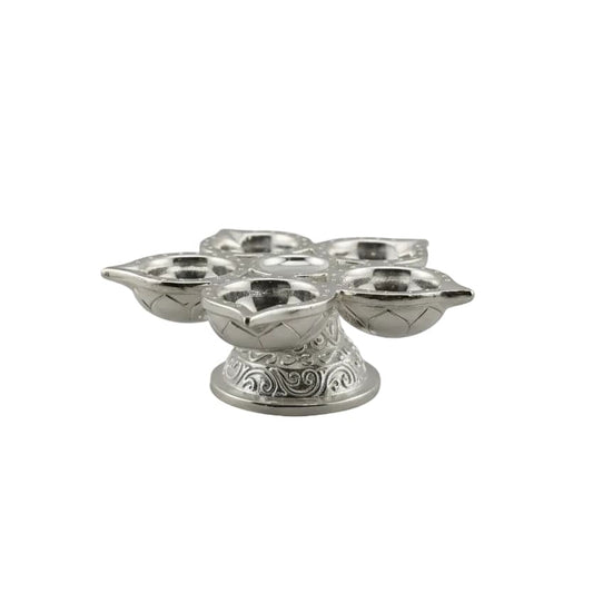 Silver Diya Design 3 34gm – Traditional Pooja Lamp
