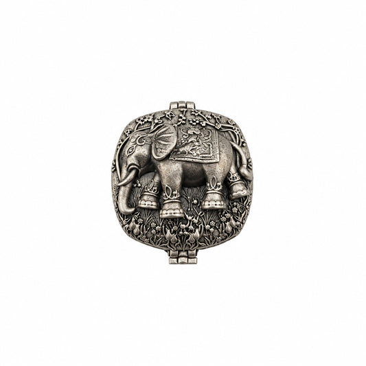 Silver Elephant Box Floral Handcrafted (28.11g)