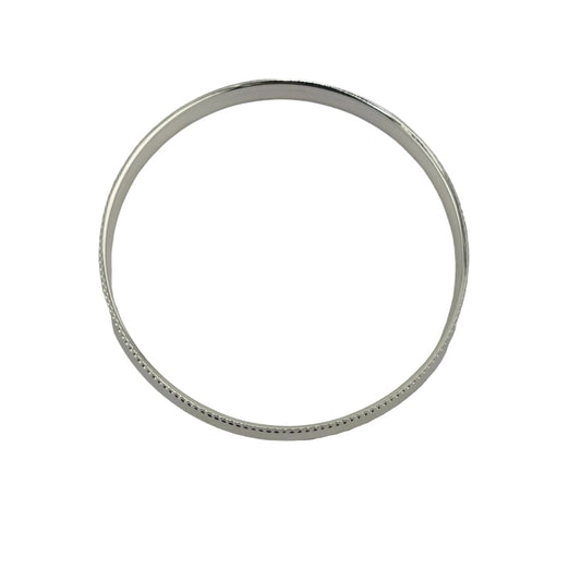 Silver Kada with Fine Beaded Edge Border – 925 Sterling