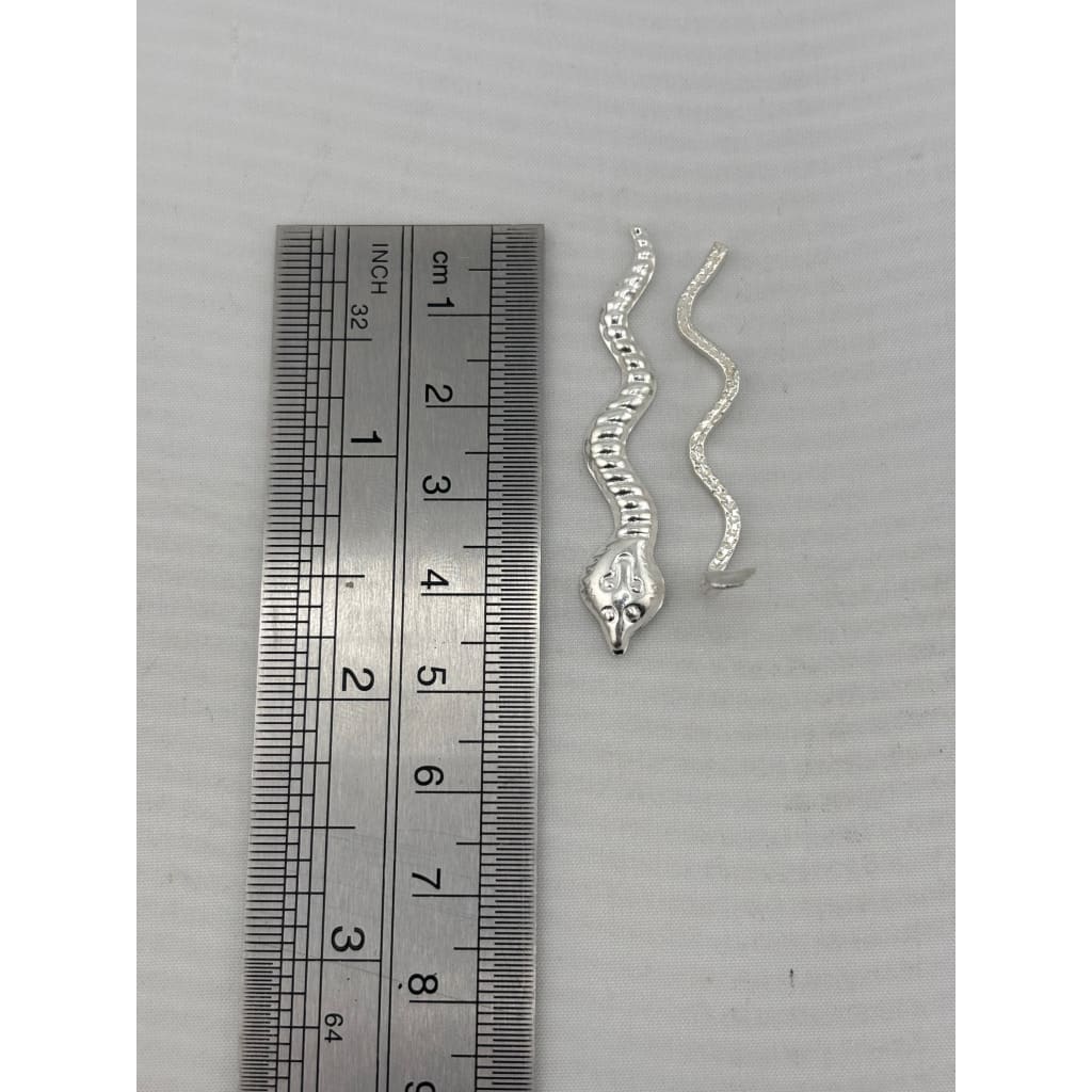 Silver Nag Nagin Snake Set of 2 Handcrafted (2g) - Puja Item