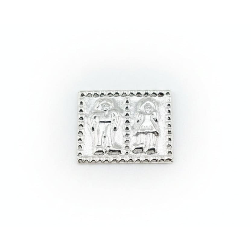 Silver Patri Amulet with Couple Figures Handcrafted (1.3g)