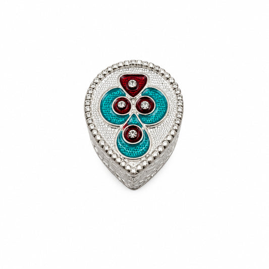Silver Pear Box Studded Handcrafted (15.42g)