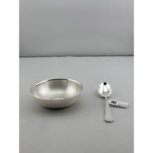 Silver Plate & Spoon Set 45gm – Traditional for Serving
