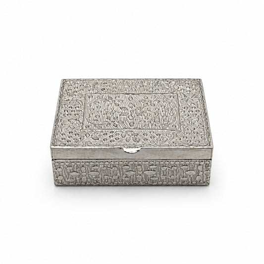 Silver Rectangle Box Engraved Floral Handcrafted (50g)