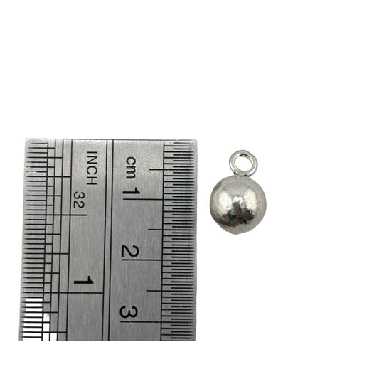 Silver Round Ball Spacer Bead Handcrafted (4.26g) - Beads