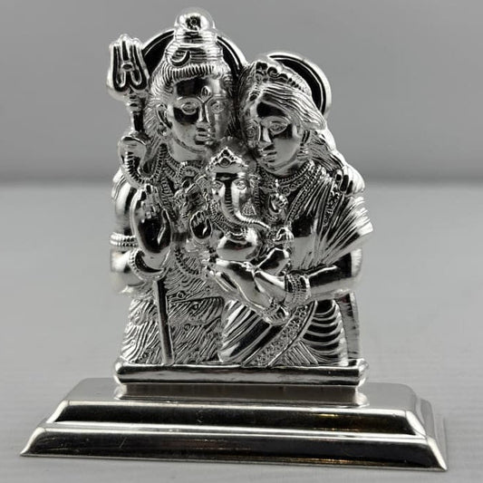 Silver Shiva Family Idol 20gm β Spiritual Shiv Parivar