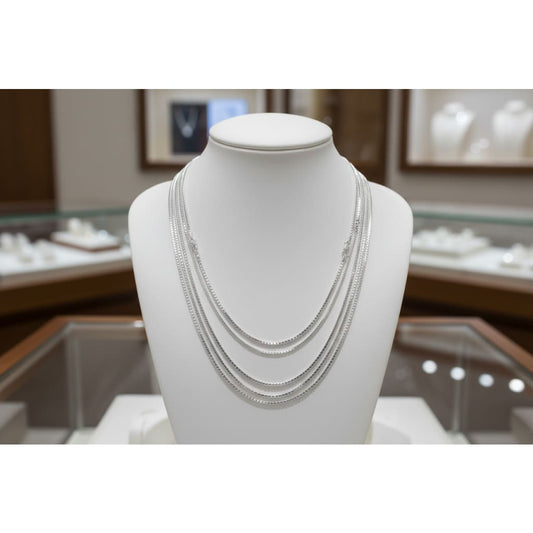 Slim Box Chain Necklace 925 Sterling Silver 20 Inch