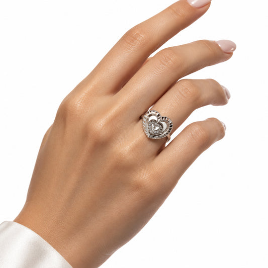 Sterling Silver Heart Ring (3g) - Rings