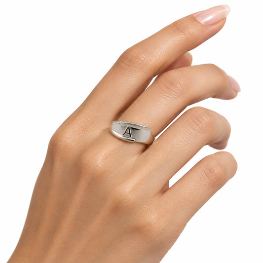 Sterling Silver Initial A Ring - Rings