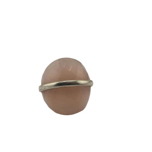 Sterling Silver Rose Quartz Dome Ring - Rings