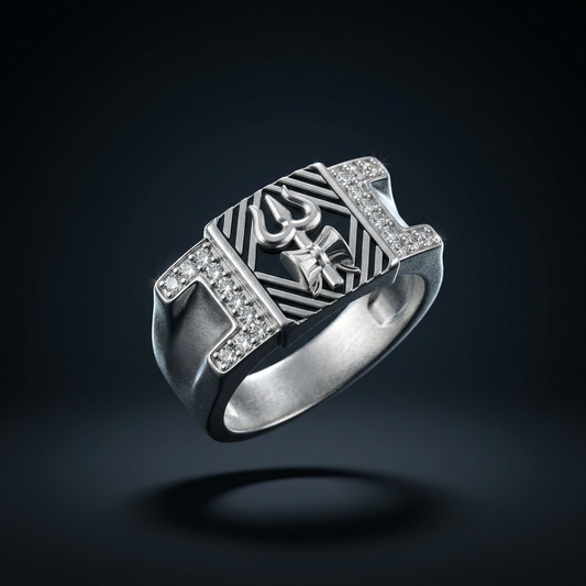 Sterling Silver Trishul Ring (5.42g)