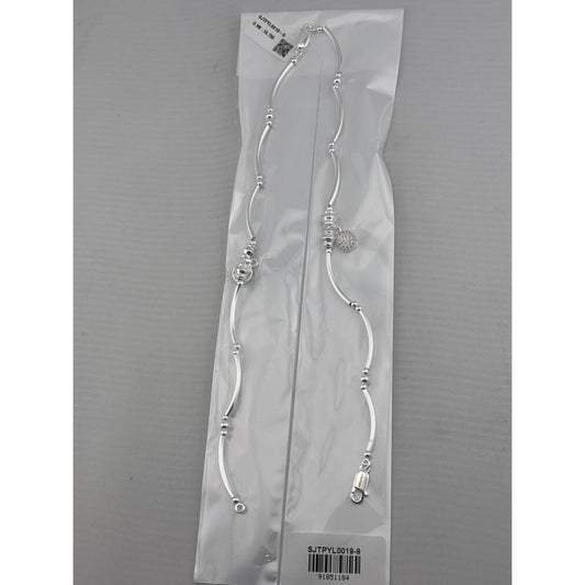 Wave Bar Silver Anklet – 99.9% Pure Weight:16g
