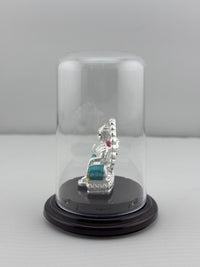 Load image into Gallery viewer, Lakshmi Ji on Sinhasan 99.9% Pure Silver Idol(7 g) in Acrylic Dome
