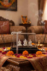 Load image into Gallery viewer, 999 Pure Silver Ganesh, Lakshmi &amp; Saraswathi Idol 17.75 gm

