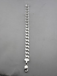 Load image into Gallery viewer, Silver Japanese Angular Curb Link Bracelet 925 – Angular Flat Chain | 10mm
