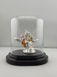 Load image into Gallery viewer, 999 Pure Silver Vishnu &amp; Lakshmi on Garuda Idol in Protective Acrylic Dome – Divine Couple Murti for Pooja /56G
