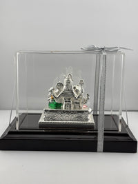 Load image into Gallery viewer, 999 Silver Shiva Parivar Murti with Acrylic Dome (80gm) – Divine Family Idol for Pooja &amp; Prosperity Blessings
