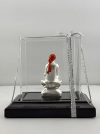 Load image into Gallery viewer, 999 Pure Silver Sai Baba Idol 9gm in Protective Acrylic Dome – Divine Shirdi Sai Murti for Temple &amp; Gifting
