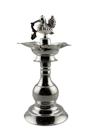 Load image into Gallery viewer, Silver Diya 48gm – Traditional Pooja Lamp for Temple &amp; Festival (single piece)
