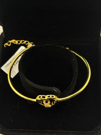 Load image into Gallery viewer, 925 Sterling Silver Gold Plated Heart Infinity Open Bangle Bracelet
